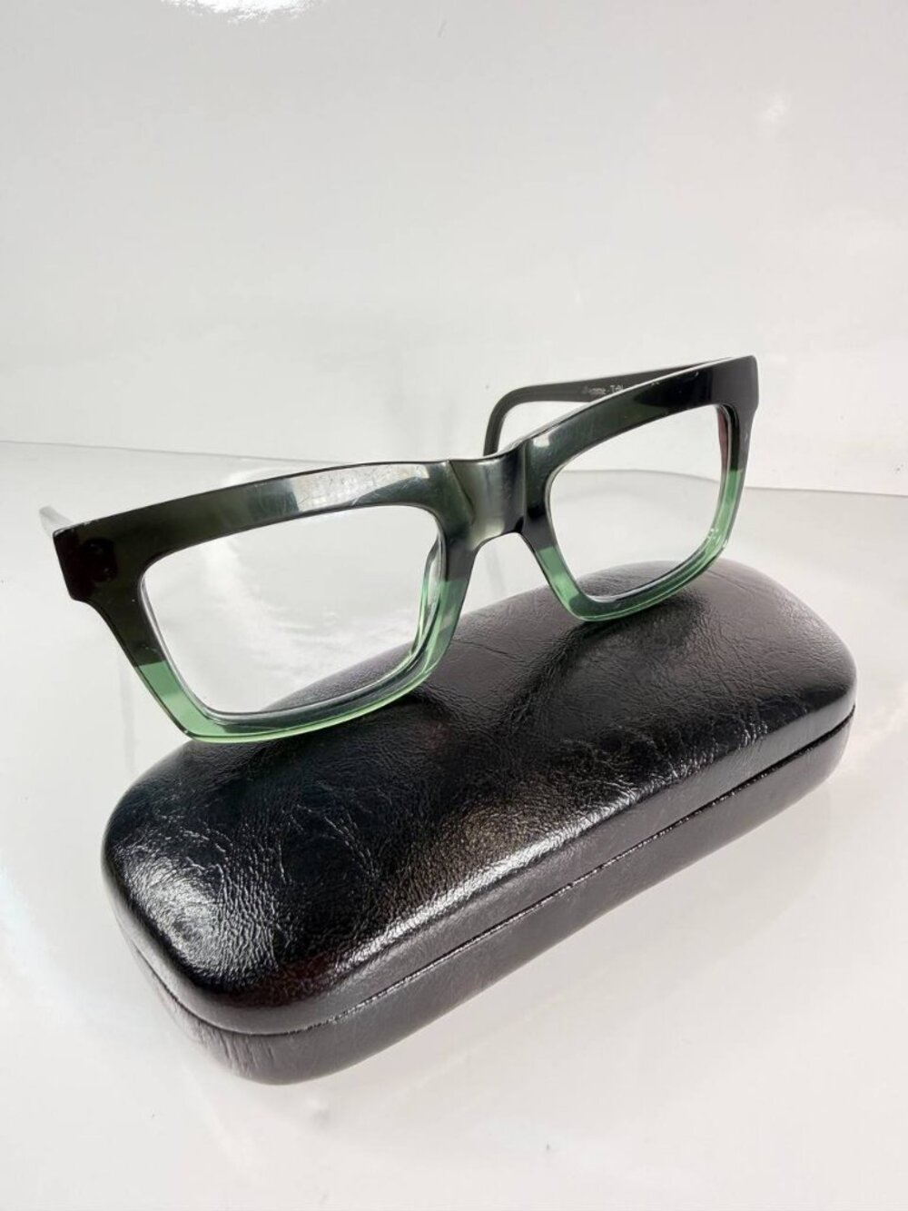 Marie-Sophie Dion Laflamme TriV Eyeglasses Green Black – Handmade in Montreal